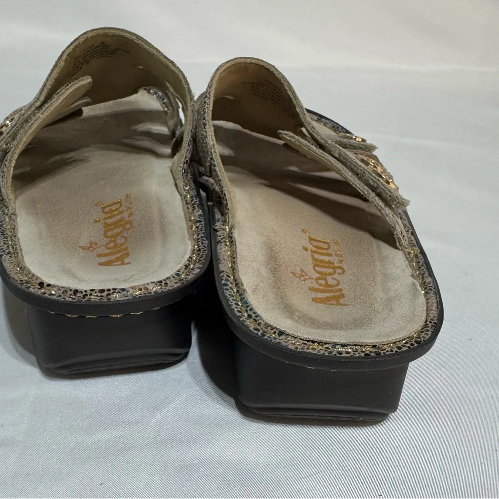 Alegria Venice Dinah Fawn Dottie Leather Slides Strappy Sandals Shoe Sz 39 9/9.5